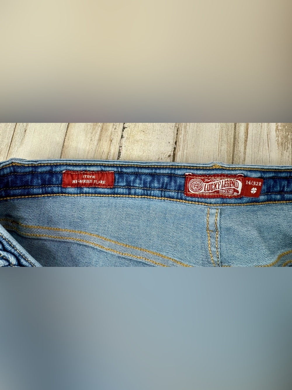 Lucky Brand Stevie High Rise Flare Jeans Womens 14/32R (32x33) Light Wash Blue - Picture 4 of 11